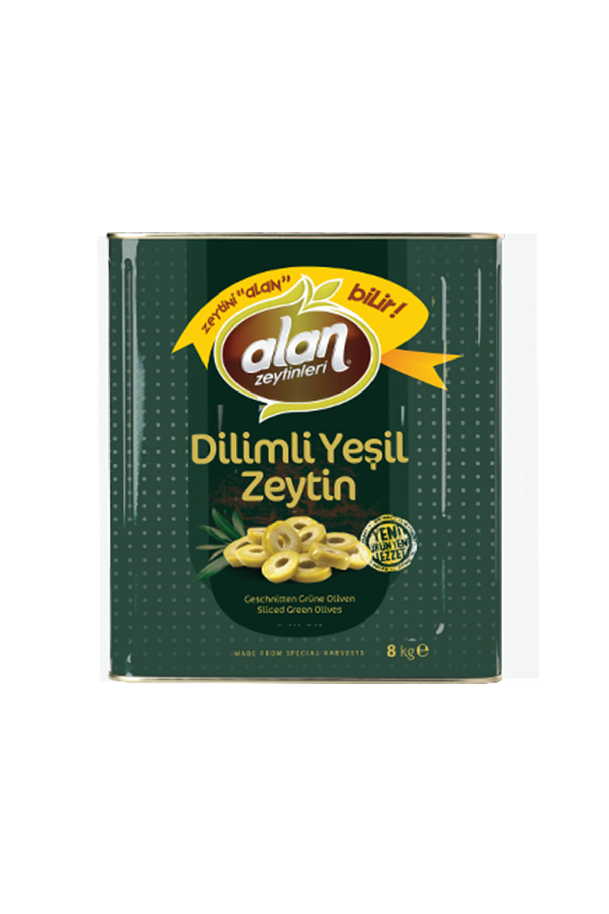 dilimliyesilzeytin.jpg Alan Dilimli Yeşil Zeytin 8 KG - Görsel 1